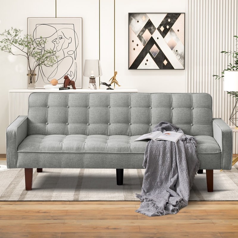 Futon Full Double Sofa Bed Couch Memory Foam Convertible Sleeper Futon Modern Love Seat for Living Room Office Apartment Dorm Small Space Latitude Run